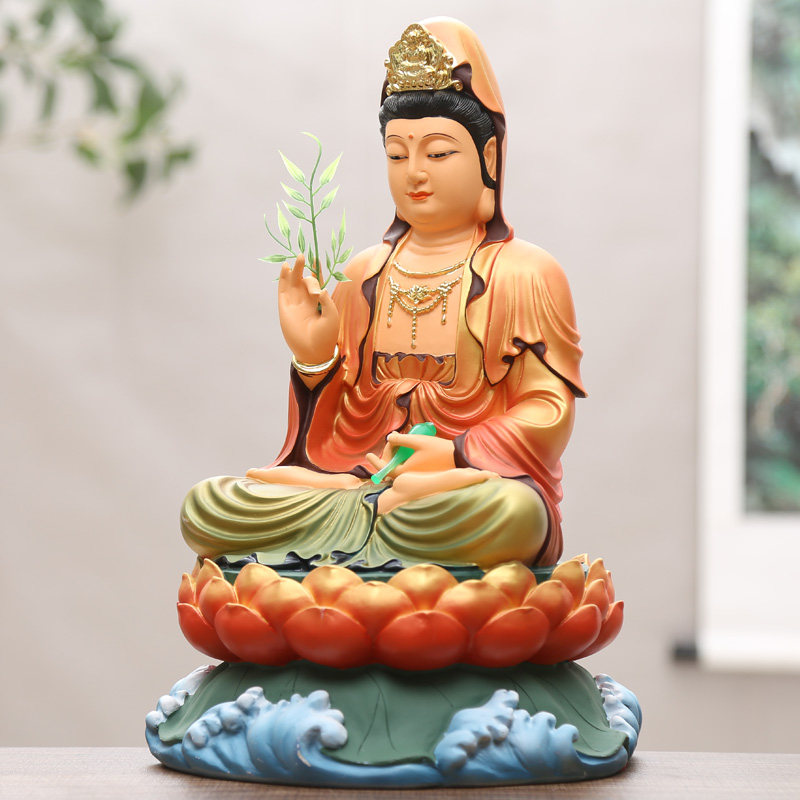 好货如意佛具家用观世音佛像居家供奉南海观音菩萨树脂观音摆件佛