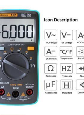 极速Digital Multimeter Tester RM102 101 409NB Multimetro DC