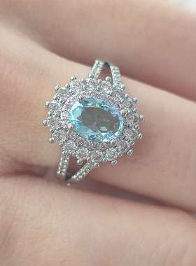 极速New full diamond inlaivd pink zircon ring inlaid green i