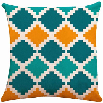 新品Linen pillowcase with wave pattern sofa cuQshion without