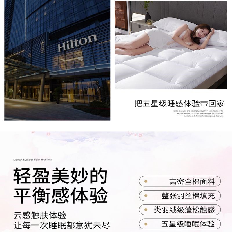 新品五星级酒店超柔软10ctm床垫软垫加厚床褥子垫被家用1.8m双人