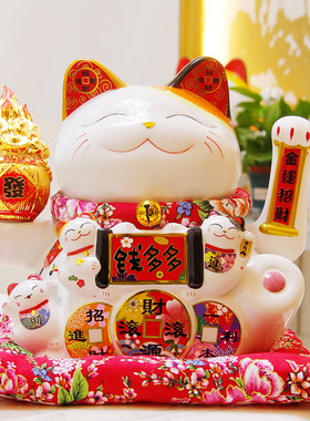 极速招财猫会办公室招手所号摇手大开G业摆件收银台店铺自动装饰