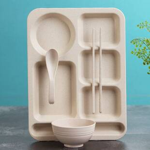 极速可微波加厚加大加深分格餐盘家用大人成人食堂W快餐盘长方形