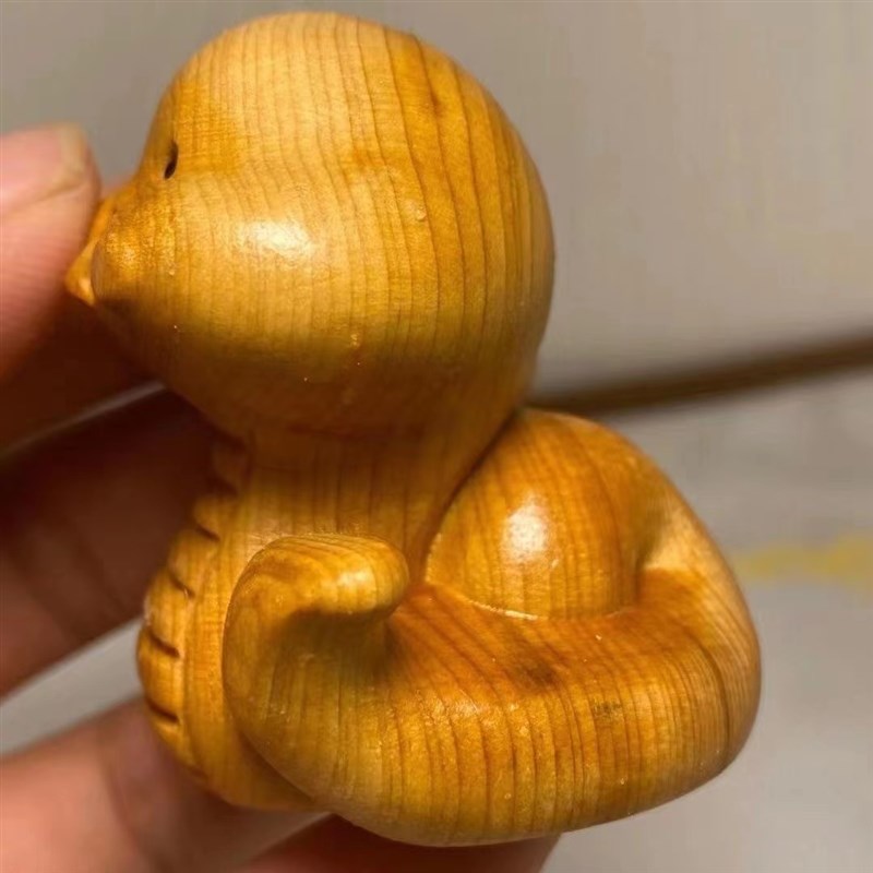 崖柏木雕刻手玩物m件崖柏小蛇文玩手把件茶室桌面家庭小摆件