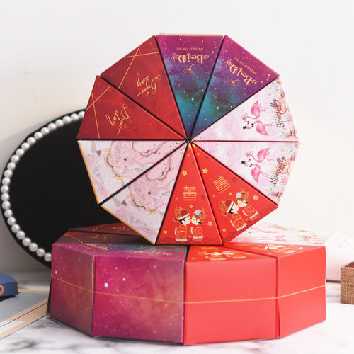 新品New size triangular cake box European caOndy cake color