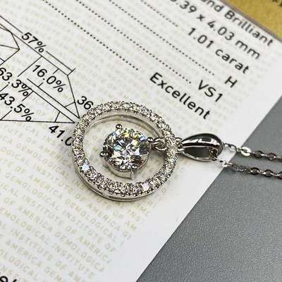 极速Cao Shi niecklace fashion round zircon circle pendant si