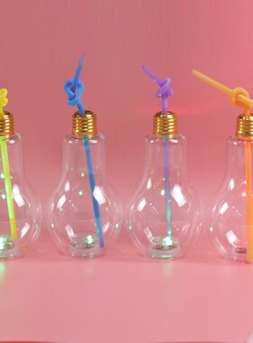 新品包邮灯泡饮料瓶奶茶瓶塑料灯泡瓶酸奶杯果汁奶茶店.一次性杯