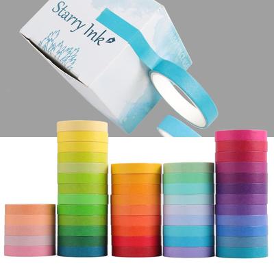 极速48pcs603 R ainbow C7olor Washi Tape SetO 5 Lace PureColo