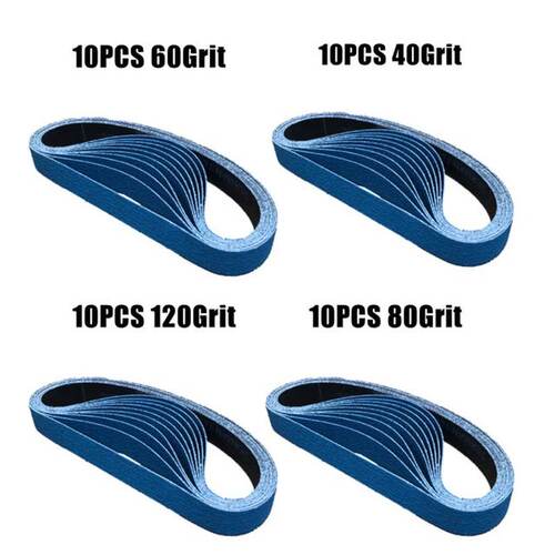 新品10Pcs Zirconkia Sander File Sanding Belt 40/60/80/120 Gr