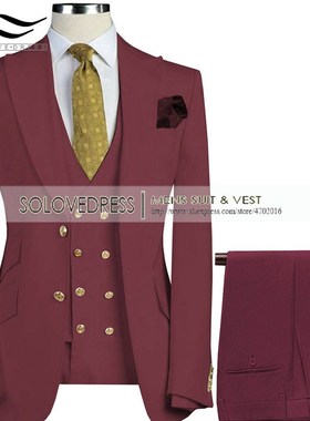 极速Men cSuits 3 Pieces Slim Fit Business Suits Groom Army G