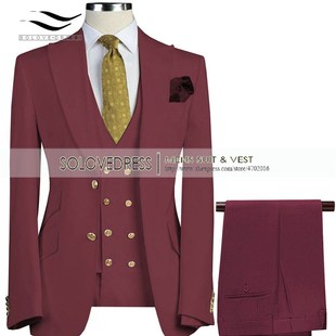 Business Army Groom Suits Fit Slim Pieces cSuits 极速Men
