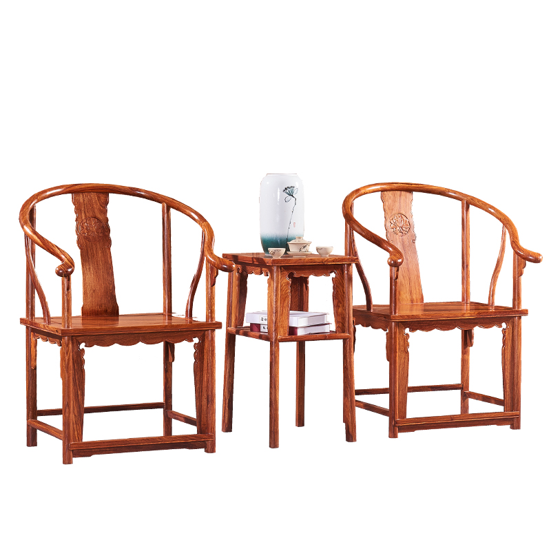 极速红木太师椅明式家具新中式刺猬紫檀皇宫椅三件套花Z梨木圈椅