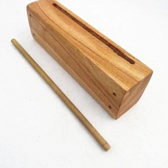 极速新品高d音梆子低音邦子白木实木戏剧戏曲板短角长角木鱼鼓板