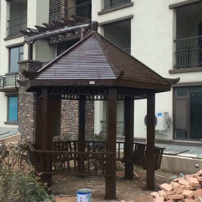 极速厂销郑州防腐木户外园t林实木地板亭子实木凉亭防腐木亭子凉