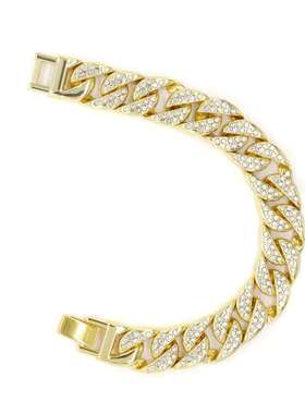 极速Mens hipster hip-hop hip-hop coGol full diamond Cuban c