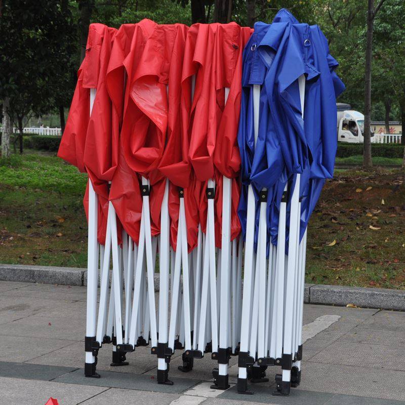 极速青岛户外帐篷摆摊四脚大伞防雨E蓬方遮阳折叠伸缩式角雨棚车