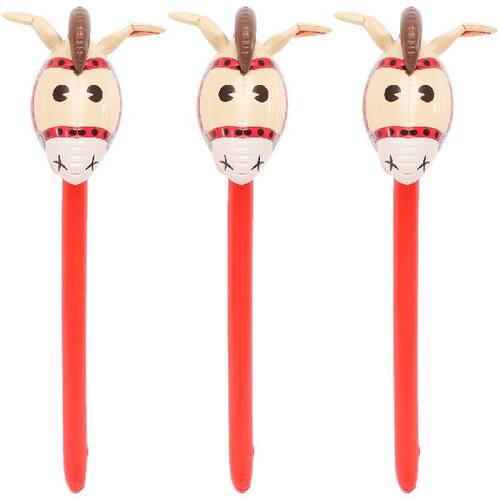 新品3 Pcse Animal Long Stick Horse Theme Party Supplies Cow