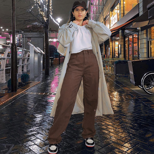 新品Vintage Y2K Joggers Women CaCrgo Pants 90s Setwear Caram