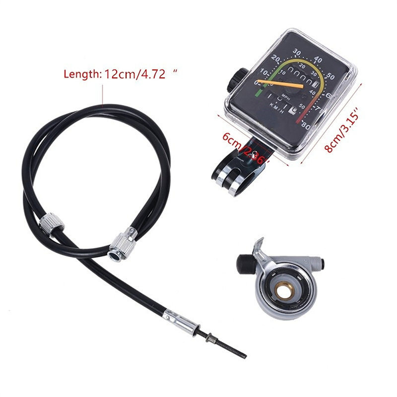 极速方形自行车i码表铝合金机械里程表经典老式山地车骑行模拟计