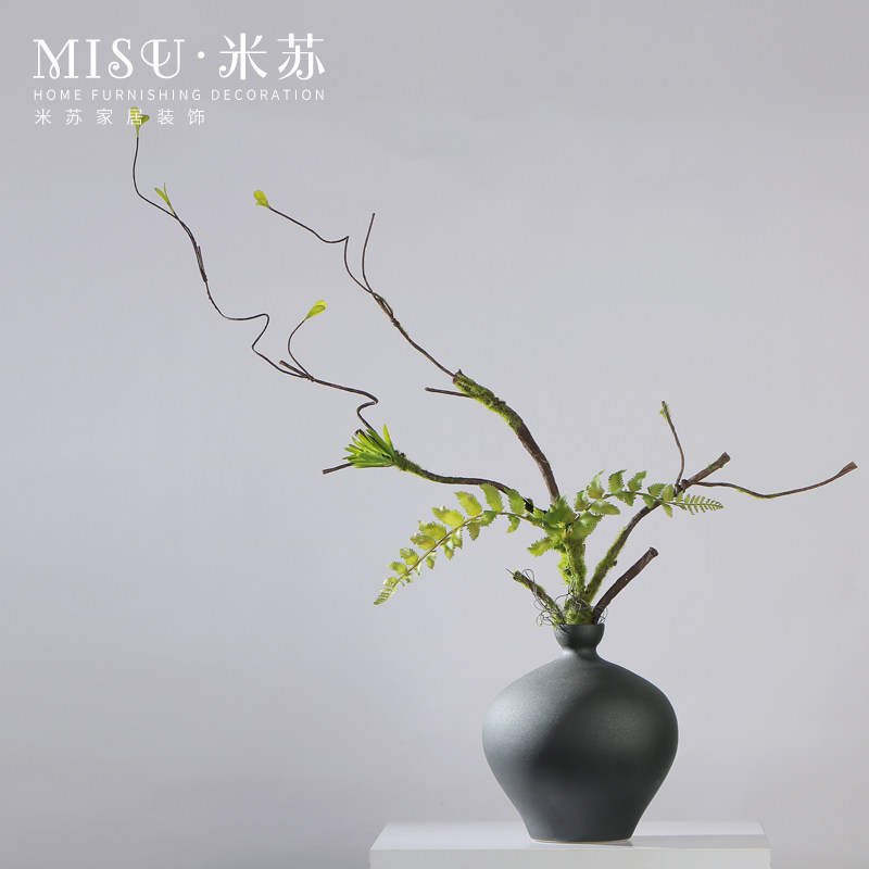 好货新中式仿真花藤创意花瓶绿植插花蕨叶藤条日式茶室内枯藤禅意