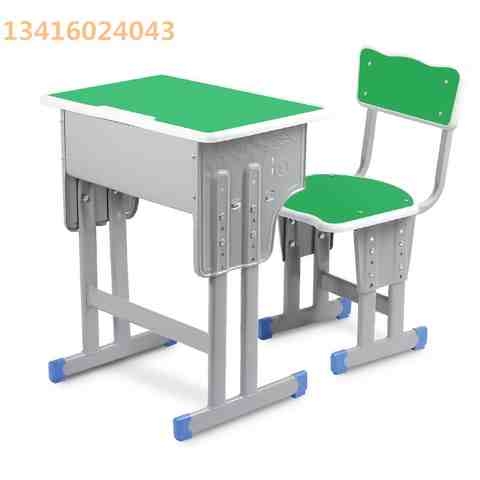 教育机构单人防滑带挂钩升降课桌中小学生辅导补习培训班桌椅组合