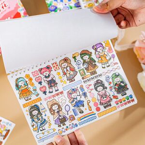好货手帐离型本加贴纸 阿果可爱古风人物手帐diy拼贴装饰离型本贴