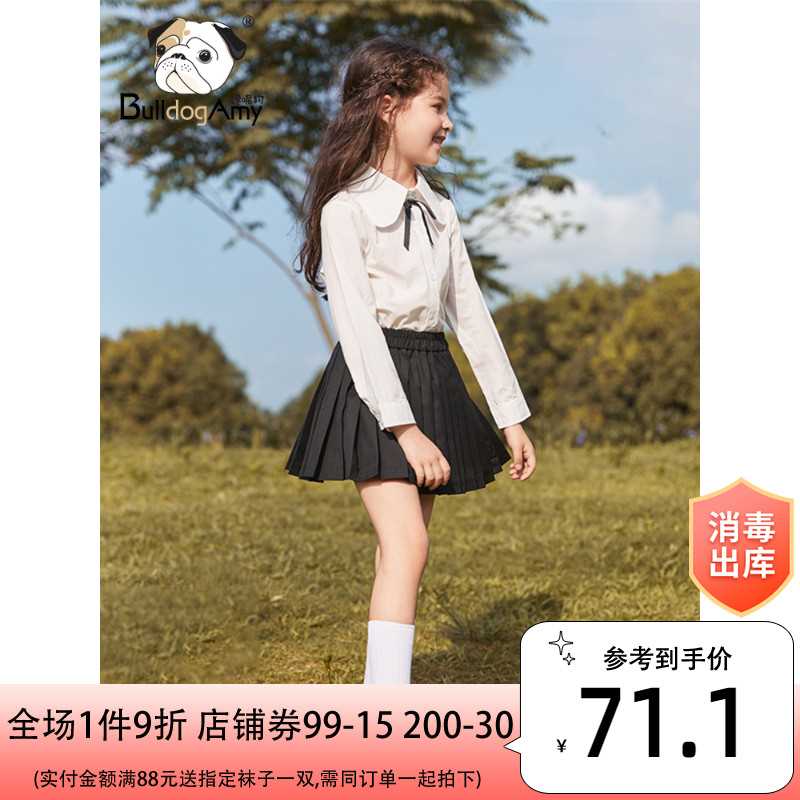 女童百褶裙2022春夏新款百搭小黑裙儿童jk裙子学院风洋气半身短裙