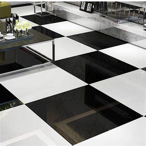 极速亮光纯白纯黑玻化砖600X600客厅卧室防滑地砖800X800抛光工程