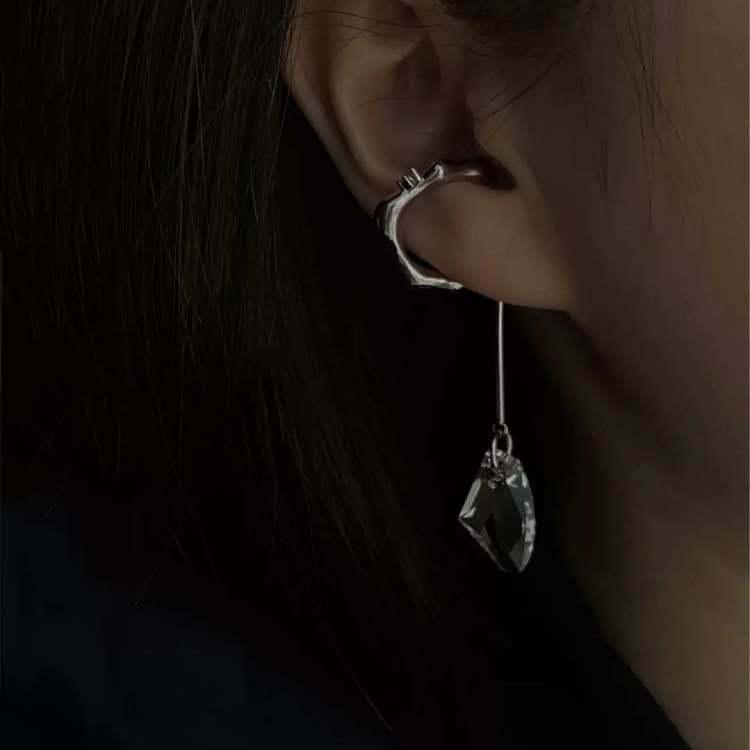 耳夹无耳洞女耳饰感新款挂高级潮冷淡风法式水晶复古耳环kvk2022