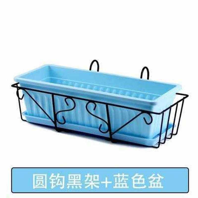 阳台种菜盆长方形花盆塑料特大号花槽蔬菜緑罗种植栏杆悬挂花架子