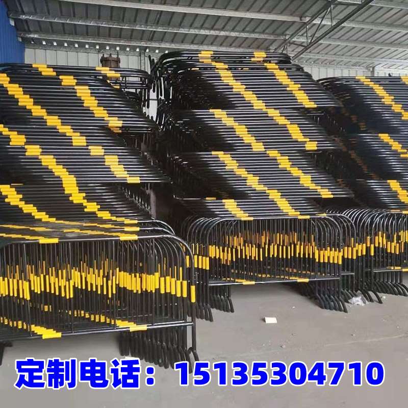 好货镀锌铁管黄黑铁马护栏工地工程施工围栏道路安全防护加厚防撞
