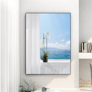 极速起贝开窗见海画视觉空间延伸感挂画北欧入户玄关装 墙 饰画竖版