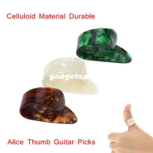 3pcs/set Finger Thumb Guitar Picks Plectrums Celluloid Mat