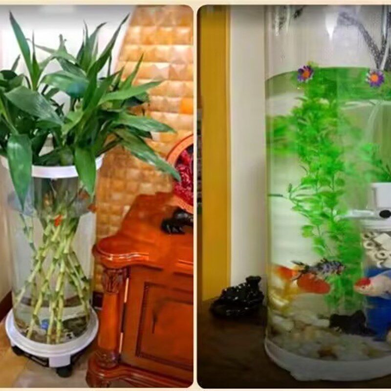 极速加厚大口鱼缸圆柱形鱼缸PC材质超高大调漂桶测漂器垂钓鱼缸渔