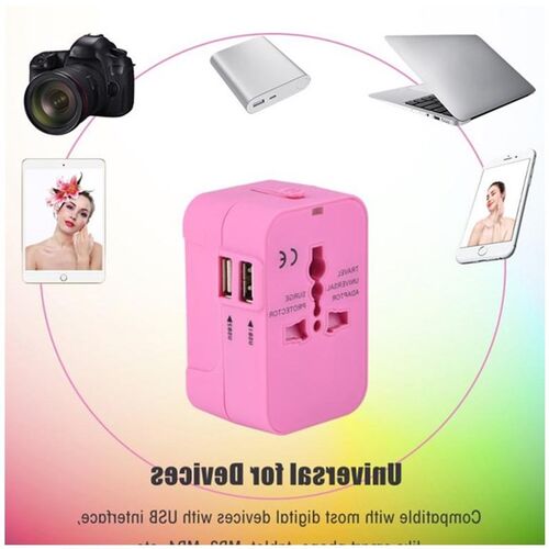 好货new All-in-One Plug Adapter Travel Outlet Converter USB