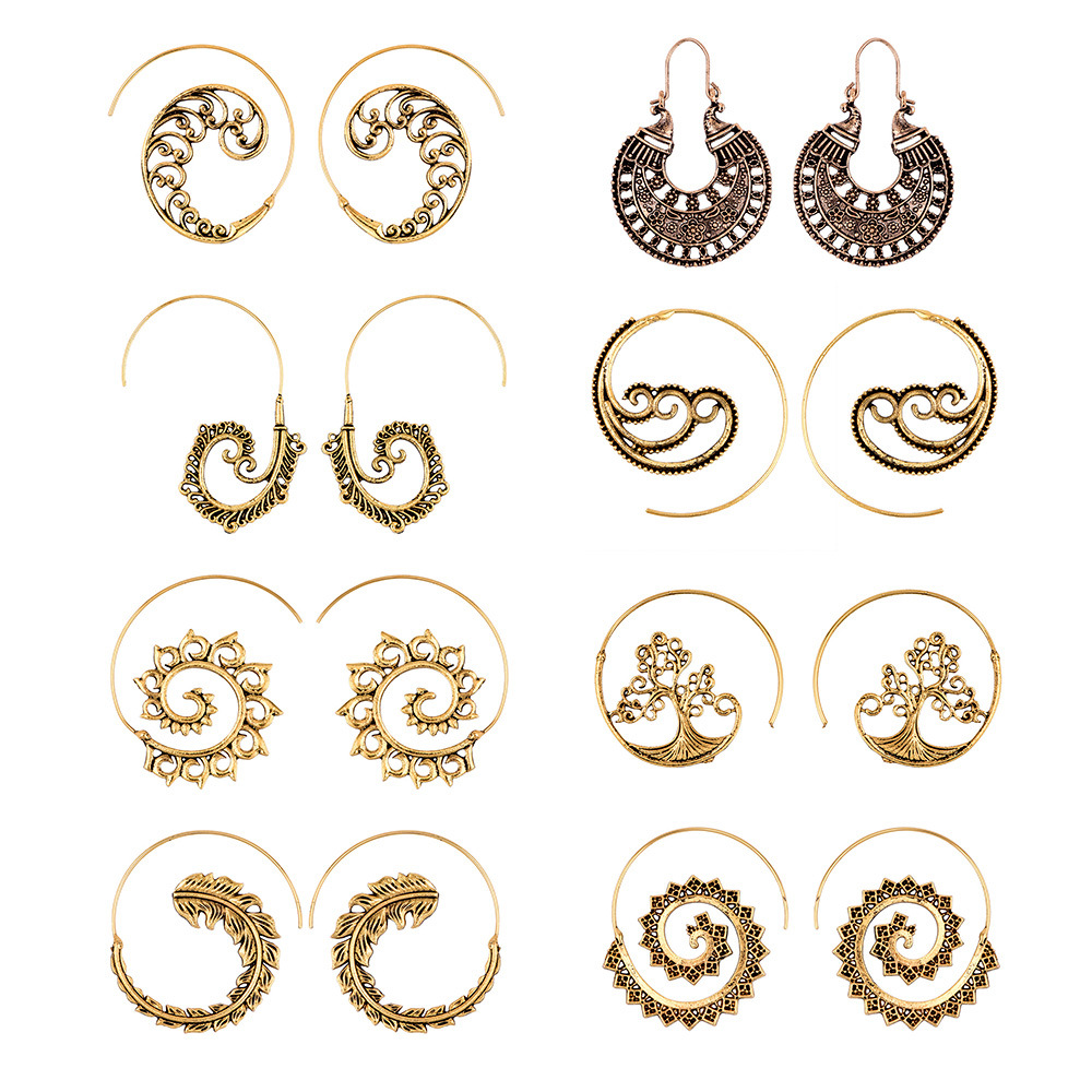 Circle spiral ear hanging accessories punk style European an