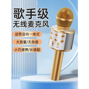 手机全民K歌暑假KTV家庭直播无线蓝牙音响话筒一体儿童用带麦音箱