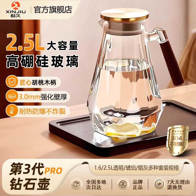 冷水壶家用耐高温玻璃水壶夏天