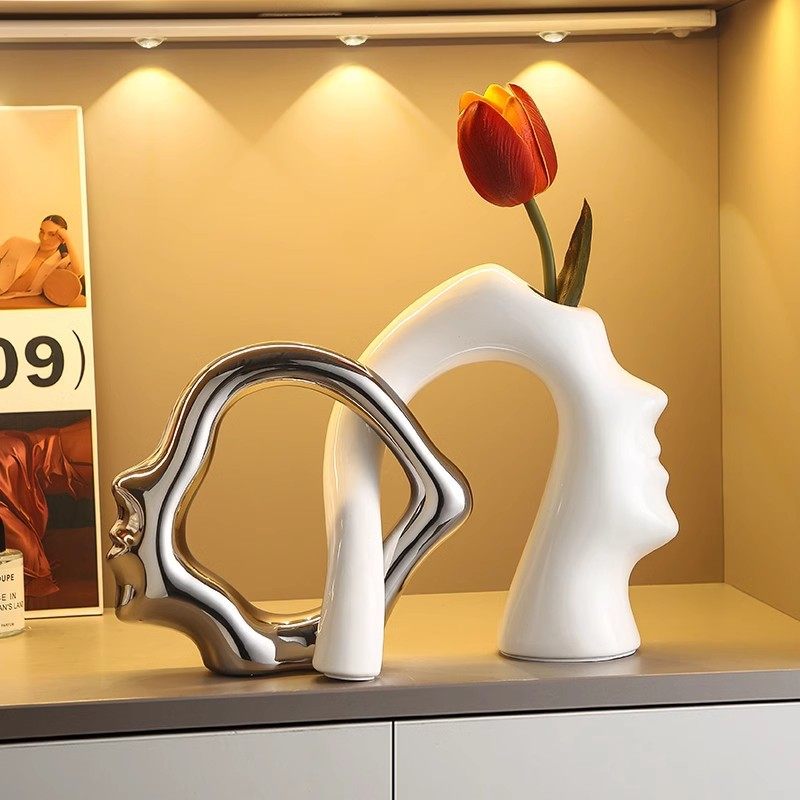 现代轻奢玄关桌面陶瓷插花花瓶摆件家居客厅酒柜电视柜装饰品乔迁,橡塑材料及制品,其他塑料制品,淘宝优惠券,粉丝福利购,淘宝优惠卷