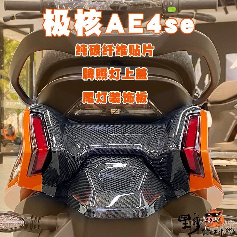 野猪碳纤维 极核AE4se牌照灯上盖 灯下盖 尾灯装饰板黑件pp件电摩