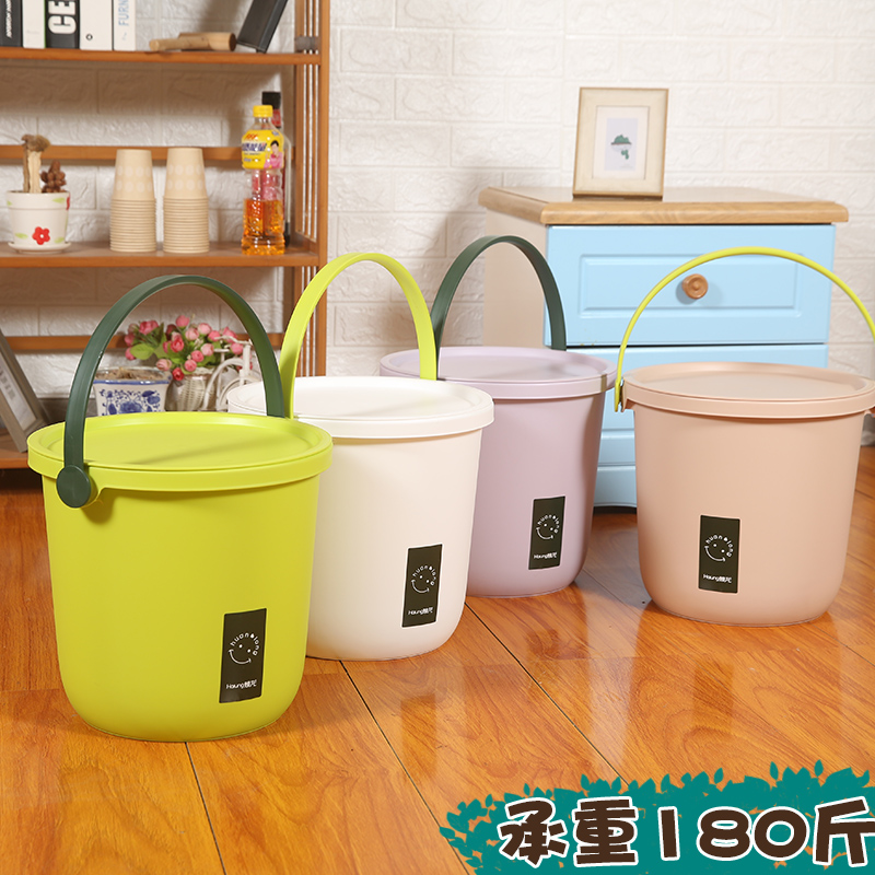 有盖水桶手提可坐塑料桶带盖子洗澡幼儿I园收纳装鱼桶凳家用钓鱼
