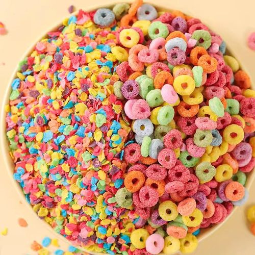 彩色水果麦片麦脆麦碎蛋糕装饰插件摆件甜品原料配料五彩果味麦圈