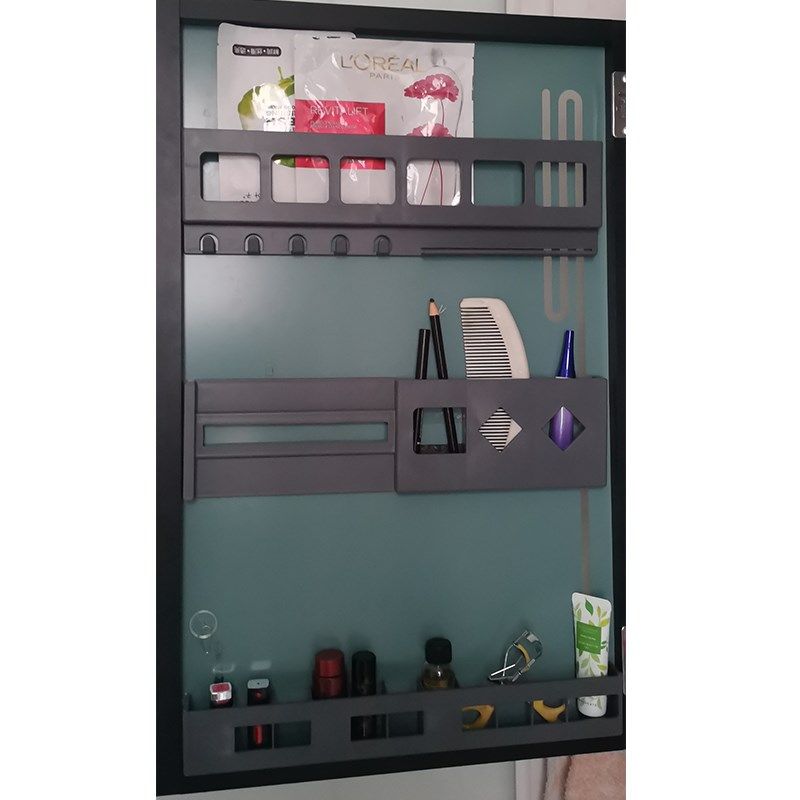 浴室柜镜柜门后美妆架收纳置物架镜柜门后收纳架壁挂分体免打孔,收纳整理,化妆品收纳架,淘宝优惠券,粉丝福利购,淘宝优惠卷