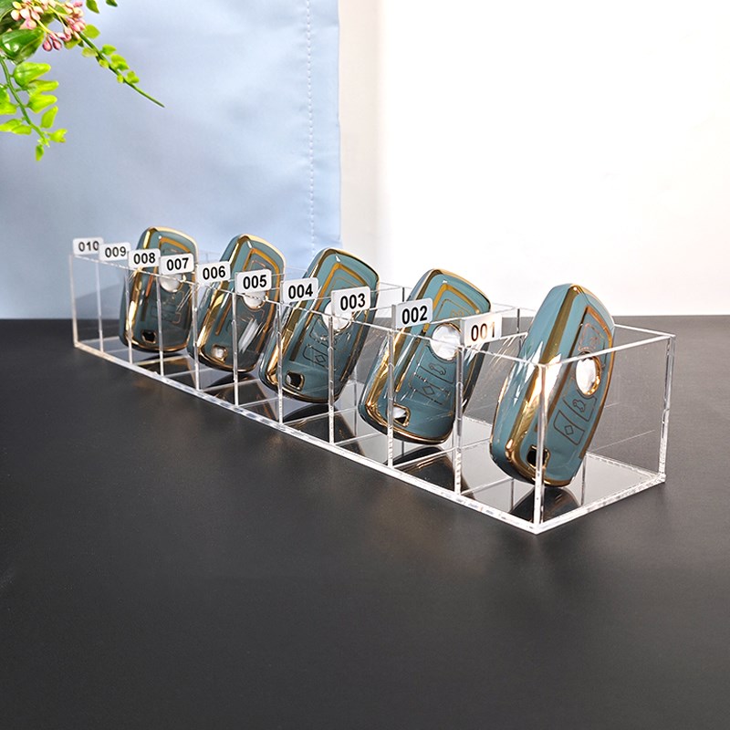 亚克力浴室手牌收纳盒号码牌整理盒手环钥匙置物盒W透明房卡展示