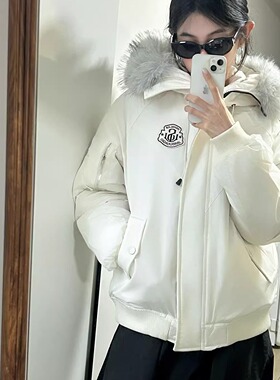 大毛领工装派克服棉服女秋冬新款宽松高级感加厚保暖小个子棉衣潮