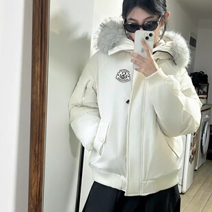 大毛领工装派克服棉服女秋冬新款宽松高级感加厚保暖小个子棉衣潮