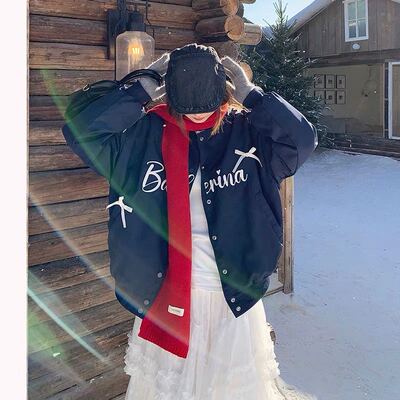 刺绣立领棒球服外套女2026年新款