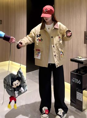 韩系卡通工装外套女2026新款百搭