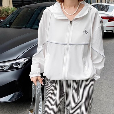 韩系冰丝短款连帽防晒衣外套女薄