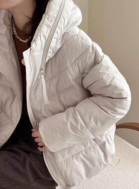 韩系连帽羽绒服外套女2026新款潮